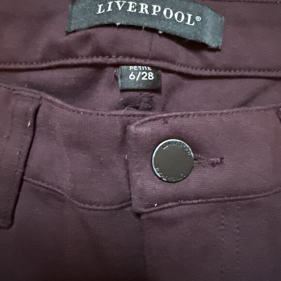 Liverpool Los Angeles Skinny Jeans Maroon 6/28 Petite Butter Soft Stretchy - Picture 6 of 8